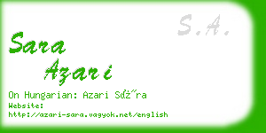 sara azari business card